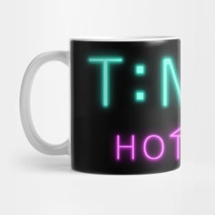 Time Hotel neon signboard Mug